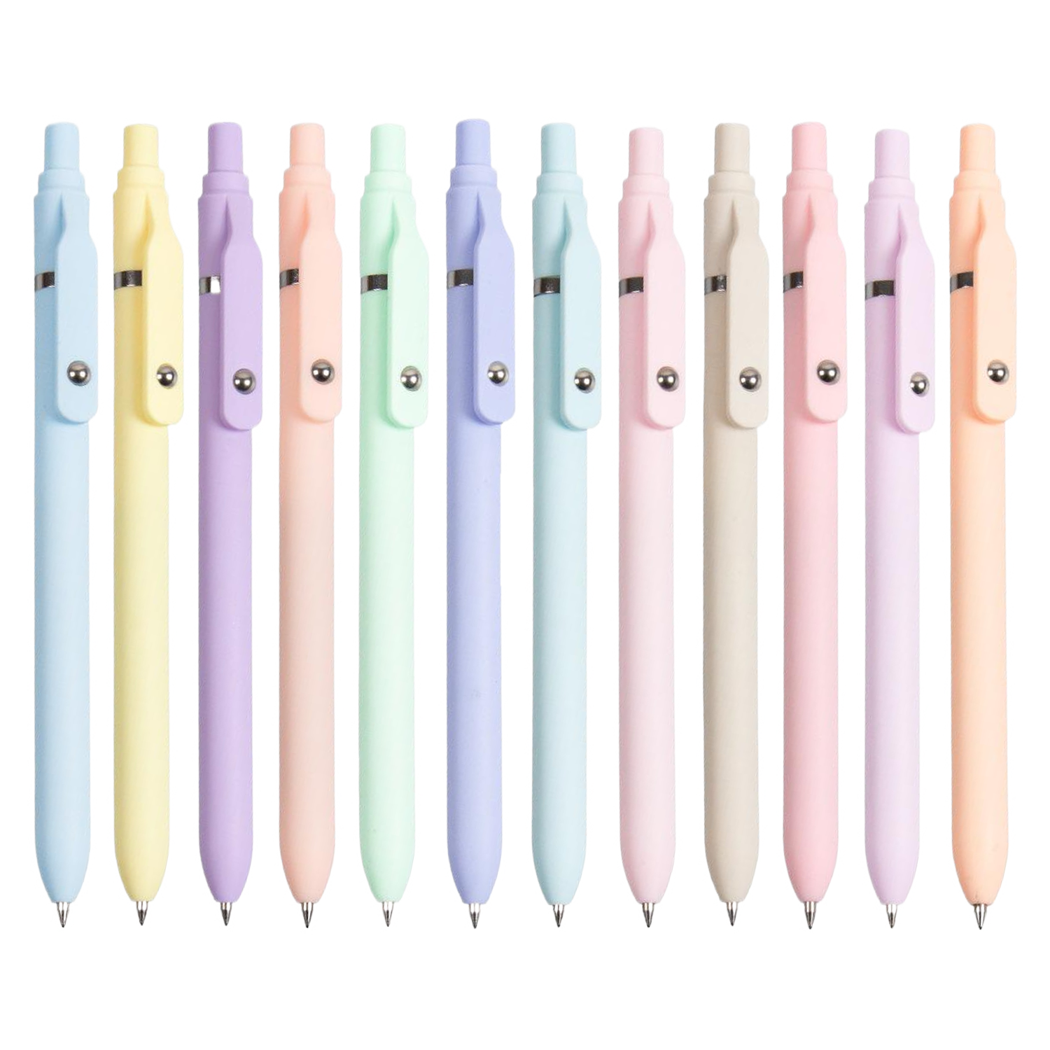 Plastic Macaron Retractable Ballpoint Pen W/ Rollerball Clip 14