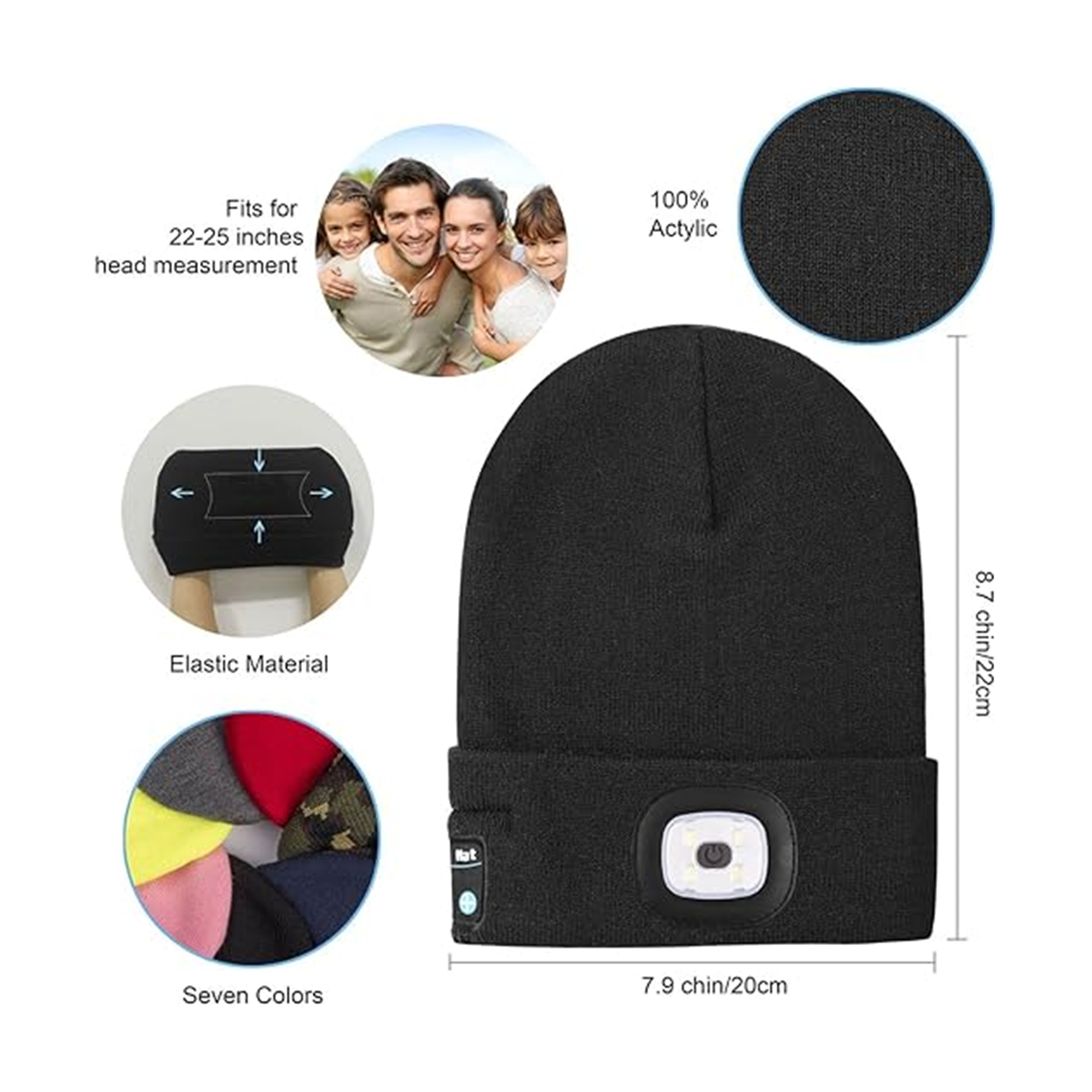 Cap With Headlamp And Built-in Speaker 4