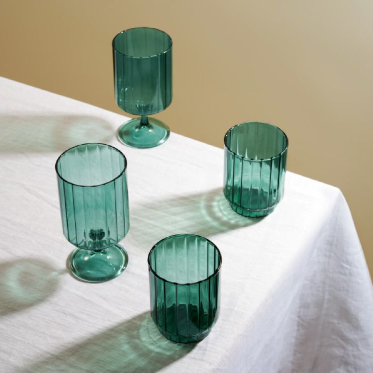 Twine Living® Malachite Stemmed Optic Tumbler, set of 2 5