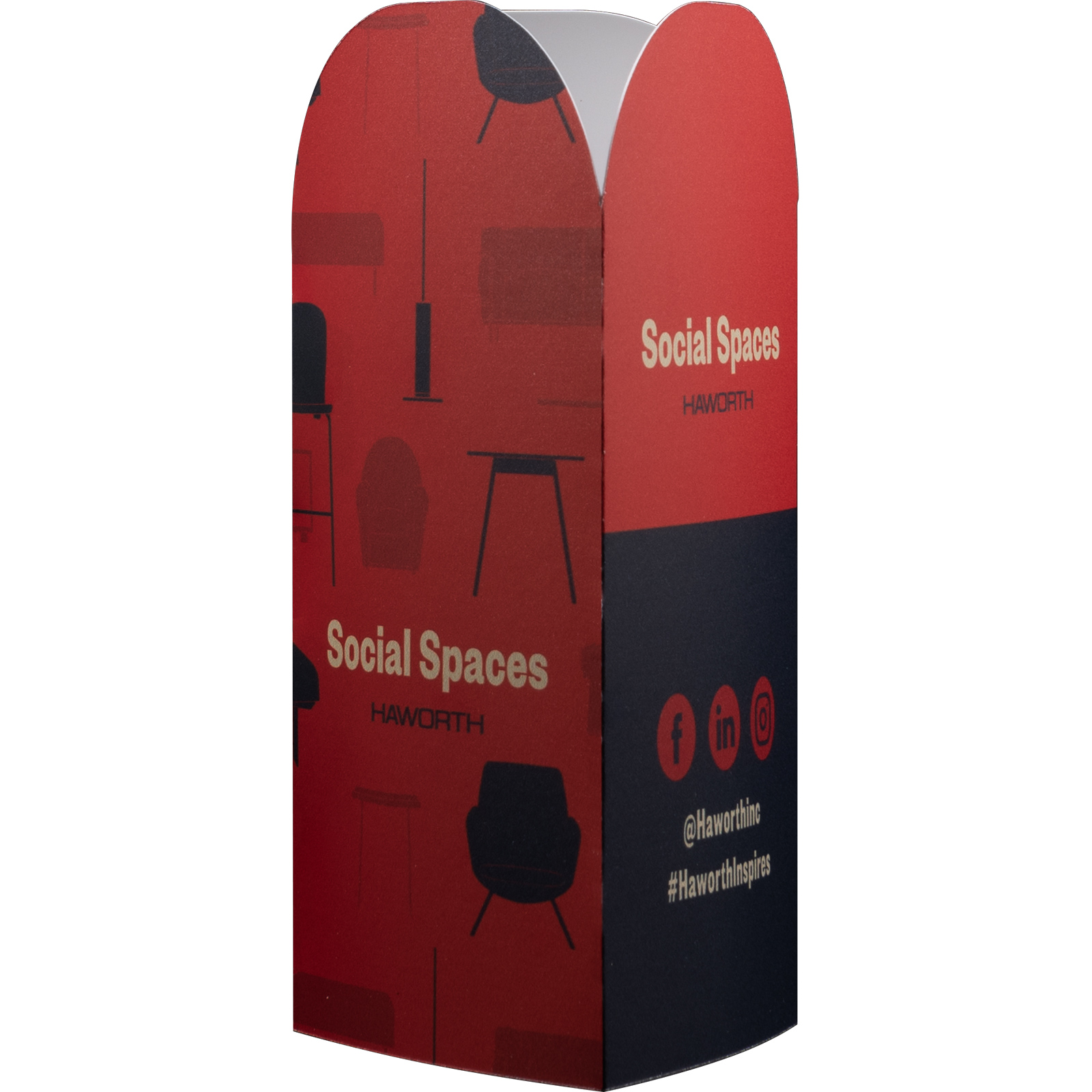 Table Tent Card Stock 12 pt 3 Sided 6.000" x 3.000" x 3.000" Round Top White Digital Print 2