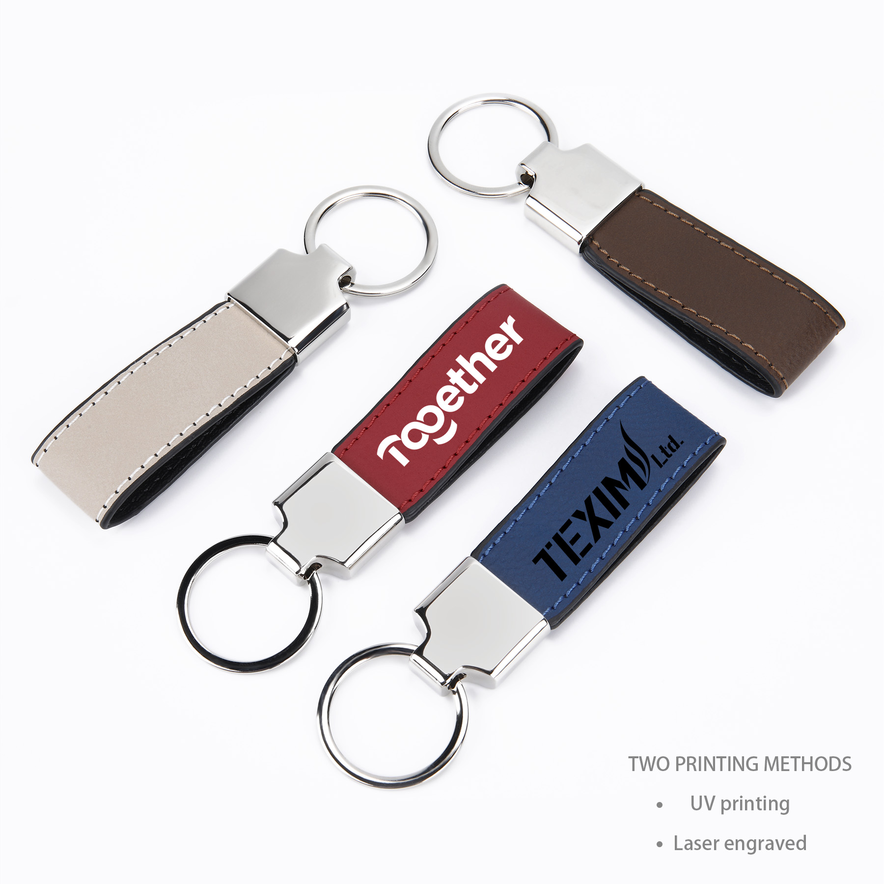 Luxe Zinc Alloy Key Chain With Short Leather Lanyard 8
