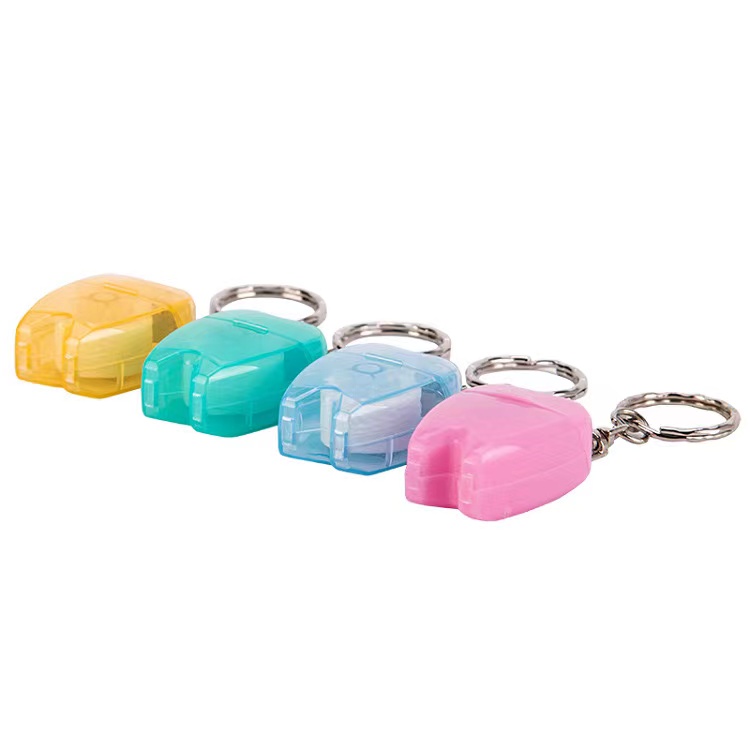 Nylon Tooth-Shaped Dental Floss Keychain 1