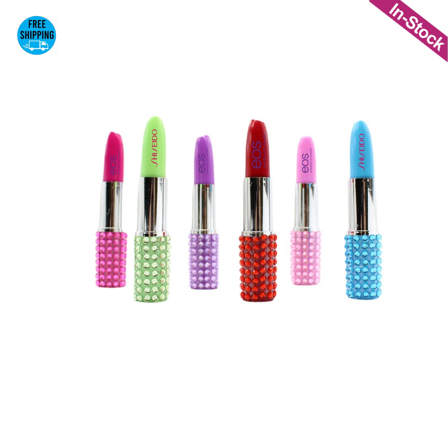 Rhinestone Lipstick Style Ballpoint Pen 2