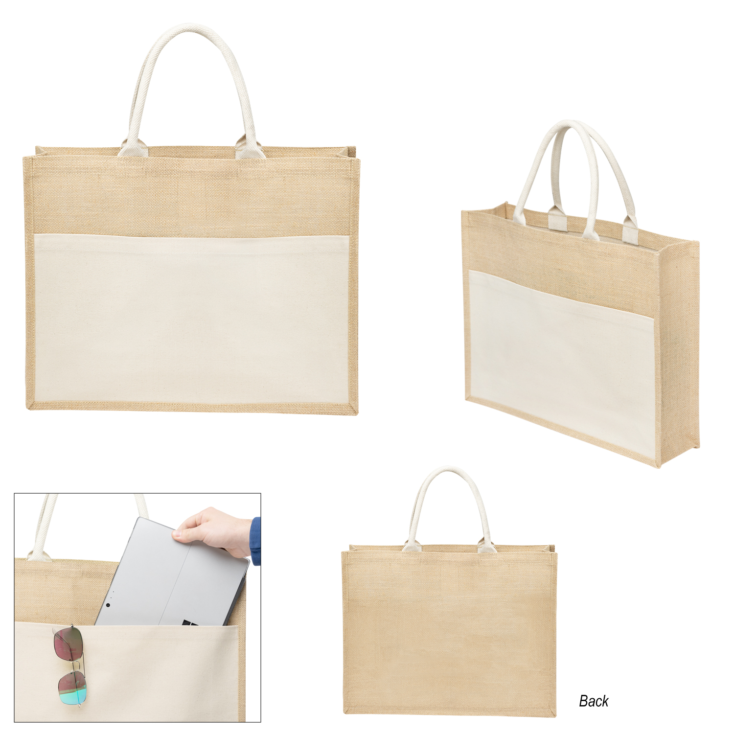 Julia Jute Tote Bag, custom tote bag with logo imprint 3