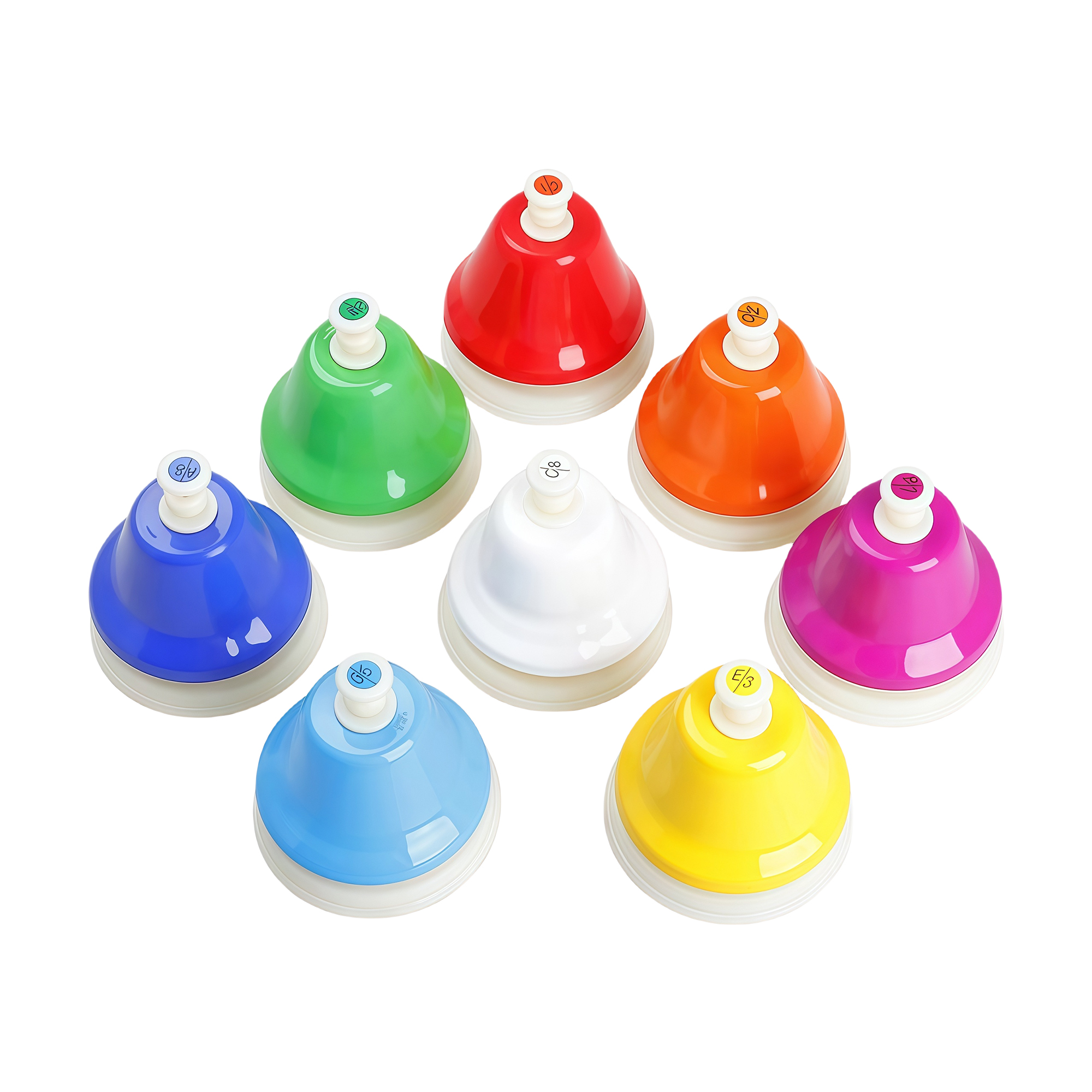 8-Piece Colorful Hand Percussion Musical Instrument Set - 8-Note Bell Chime for Kids 3
