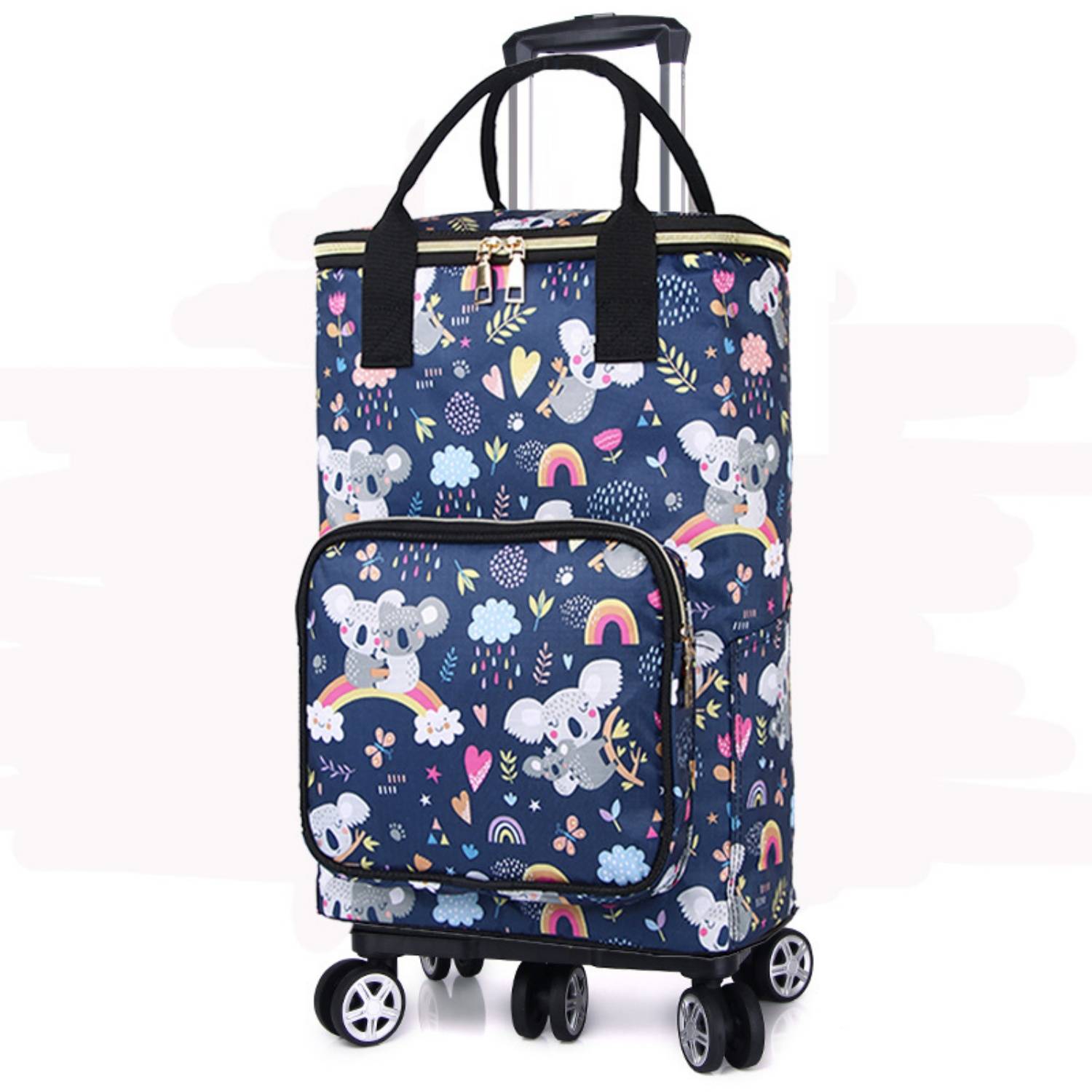 24L Insulated Oxford Cooler Trolley Bag w/ Wheels for Picnic 3