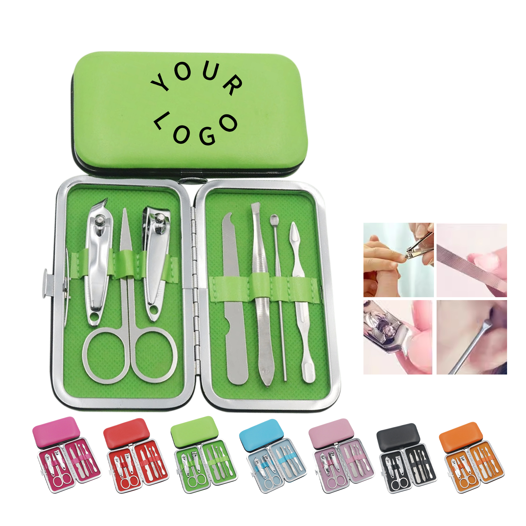 Seven Piece Stainless Steel Manicure Nail Clippers Travel Kit With Case 3