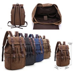 Classic Canvas School Travel Backpack 3