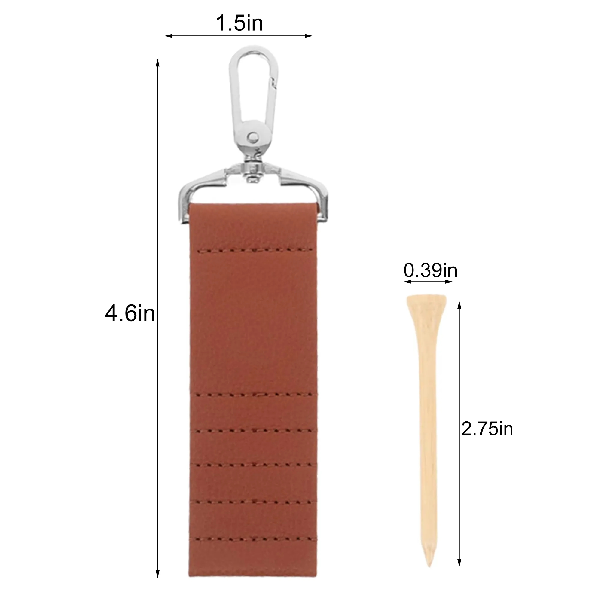 Leather Golf Tee Holder Keychain Carabiner 5