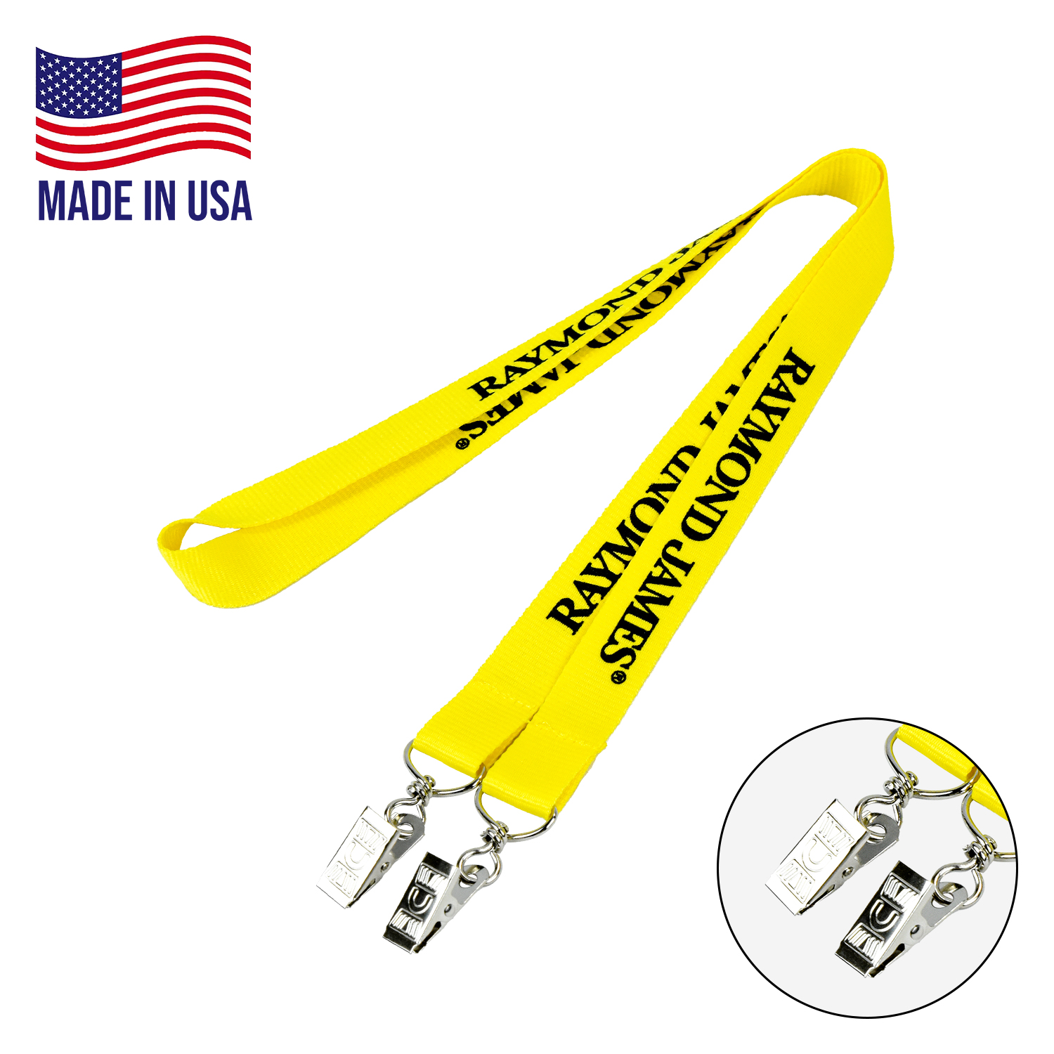 USA Made Double Ended Lanyard - Polyester 3