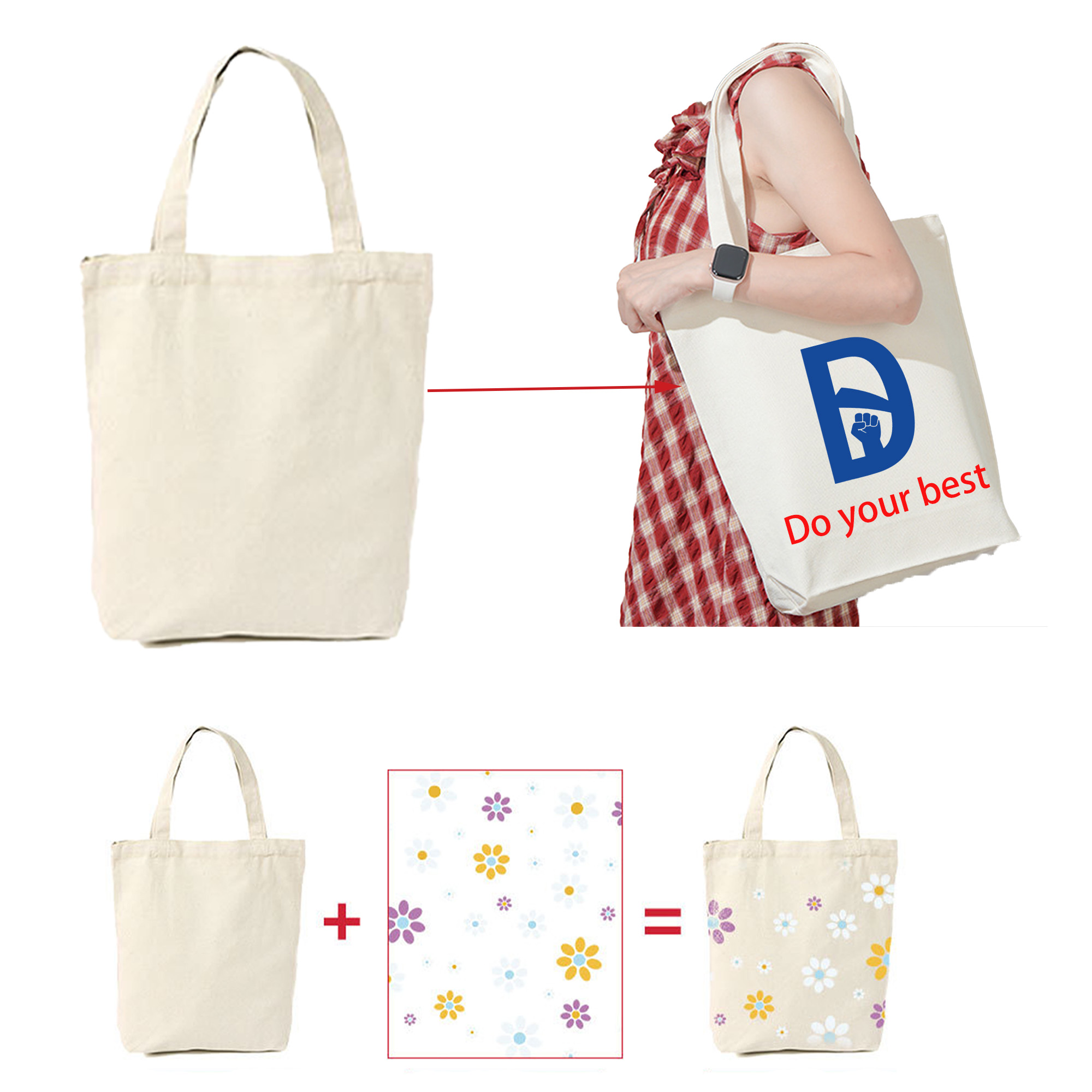 13.39"x11.2" Customizable Canvas Bag MOQ 30 1