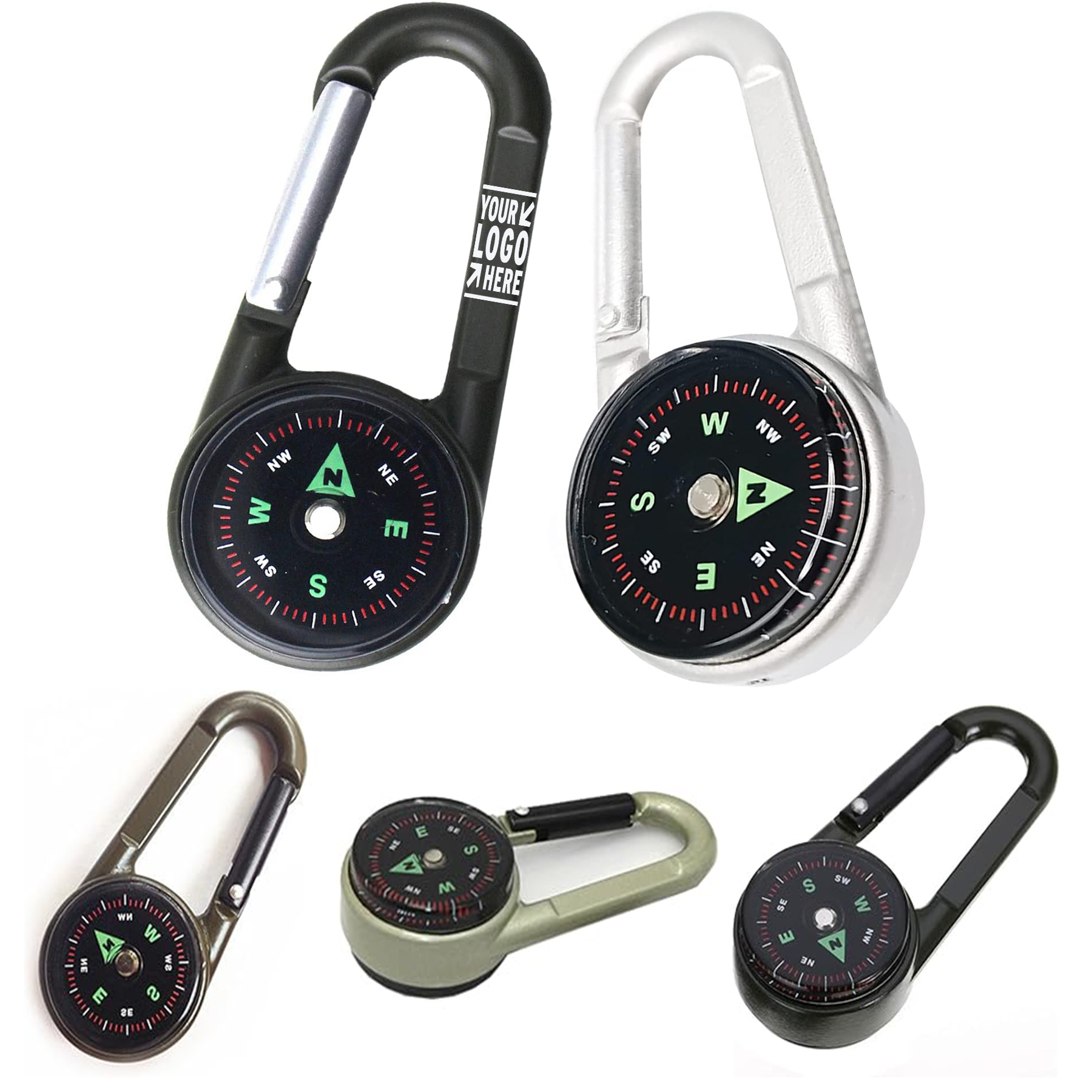 Kid Carabiner Clip On Hiking Compact Small Pocket Magnetic Survival Compass Keychain Backpack