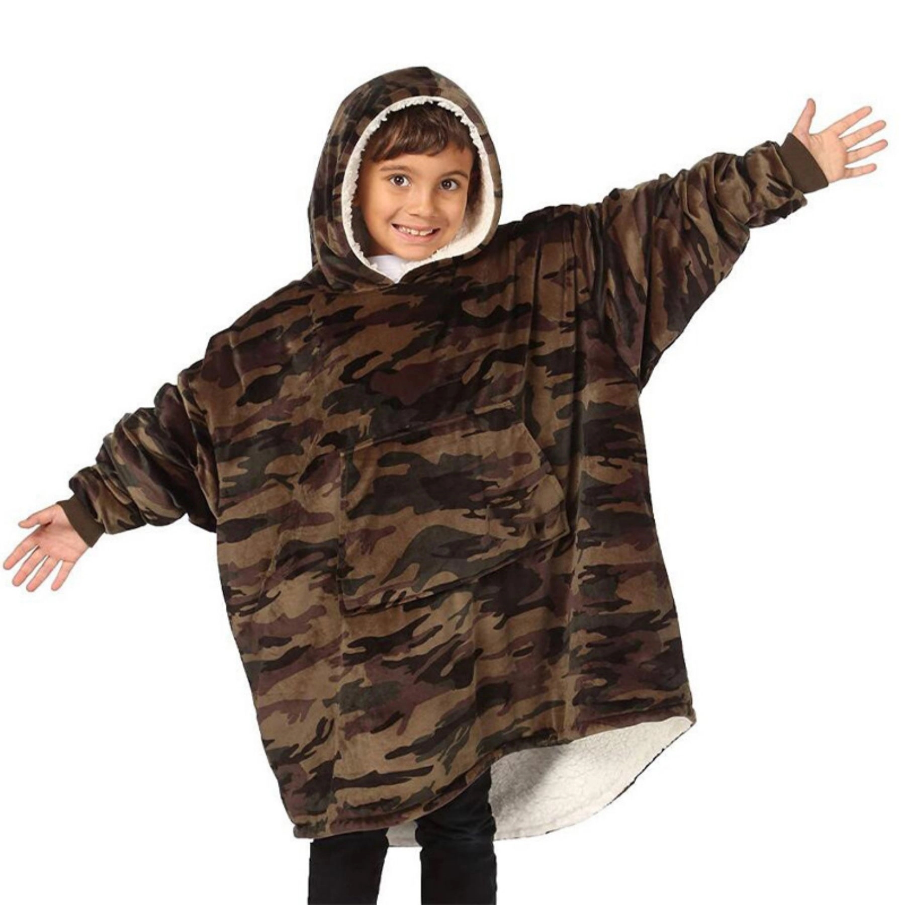 Oversized Kids Microfiber & Sherpa Wearable Blanket 3