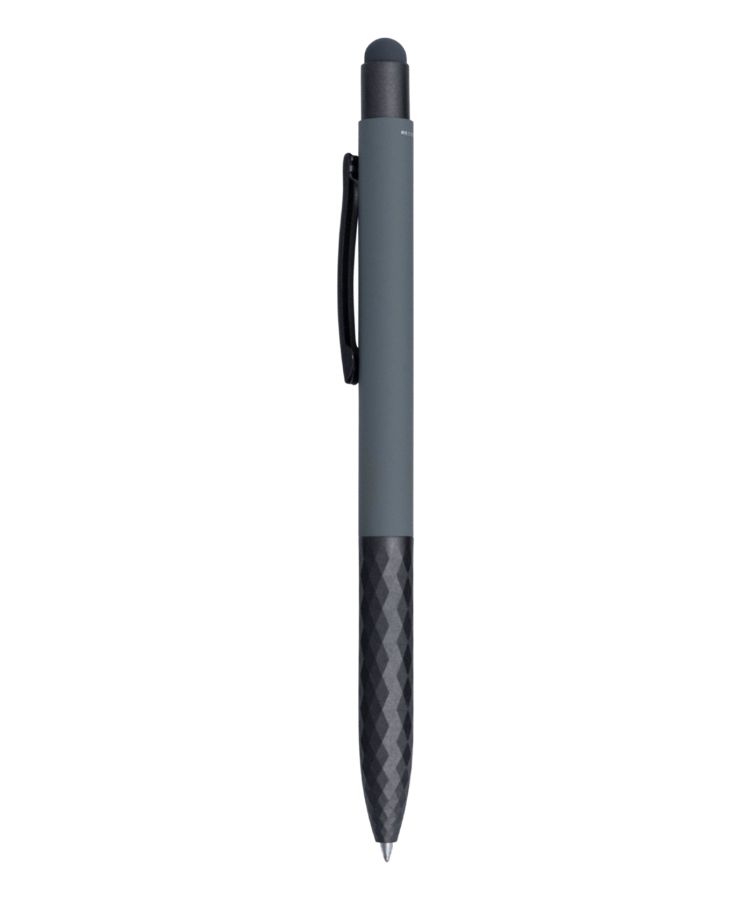 Union Printed - Geometric Stylus Satin Soft Touch Gel Click Recycled Aluminum Pen 3