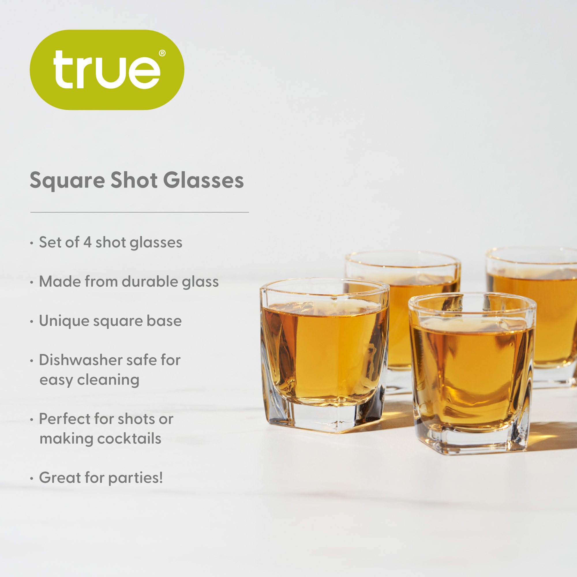 True® Square Shot Glass, set of 4 1