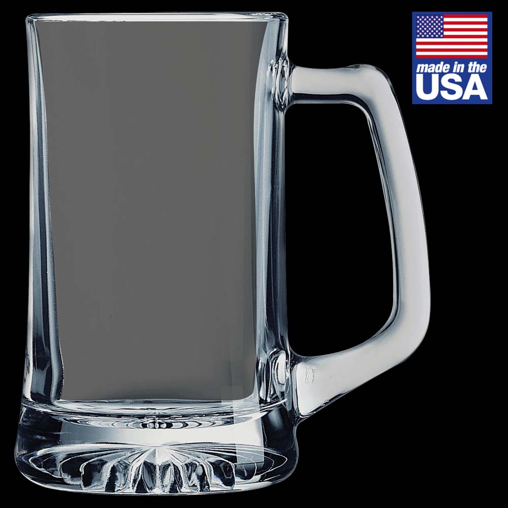 14 oz. Glass Beer Mug with Handle, Made in USA 1
