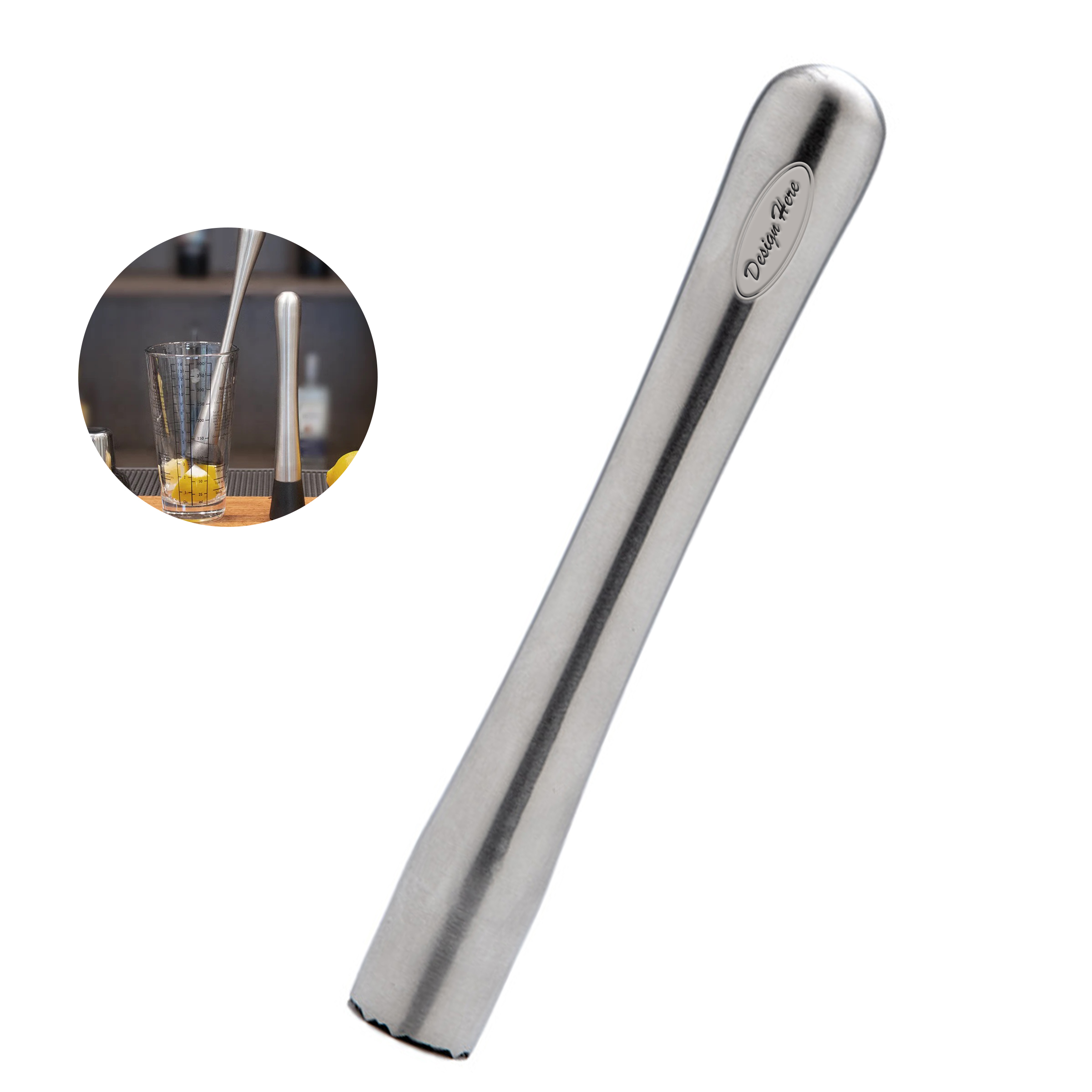 Durable Steel Muddler for Cocktails ?C 7.28 Inches 2