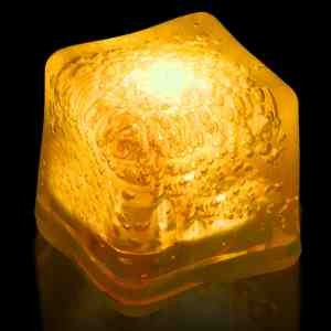 Yellow Light Up Premium LitedIce Brand Ice Cube, Blank