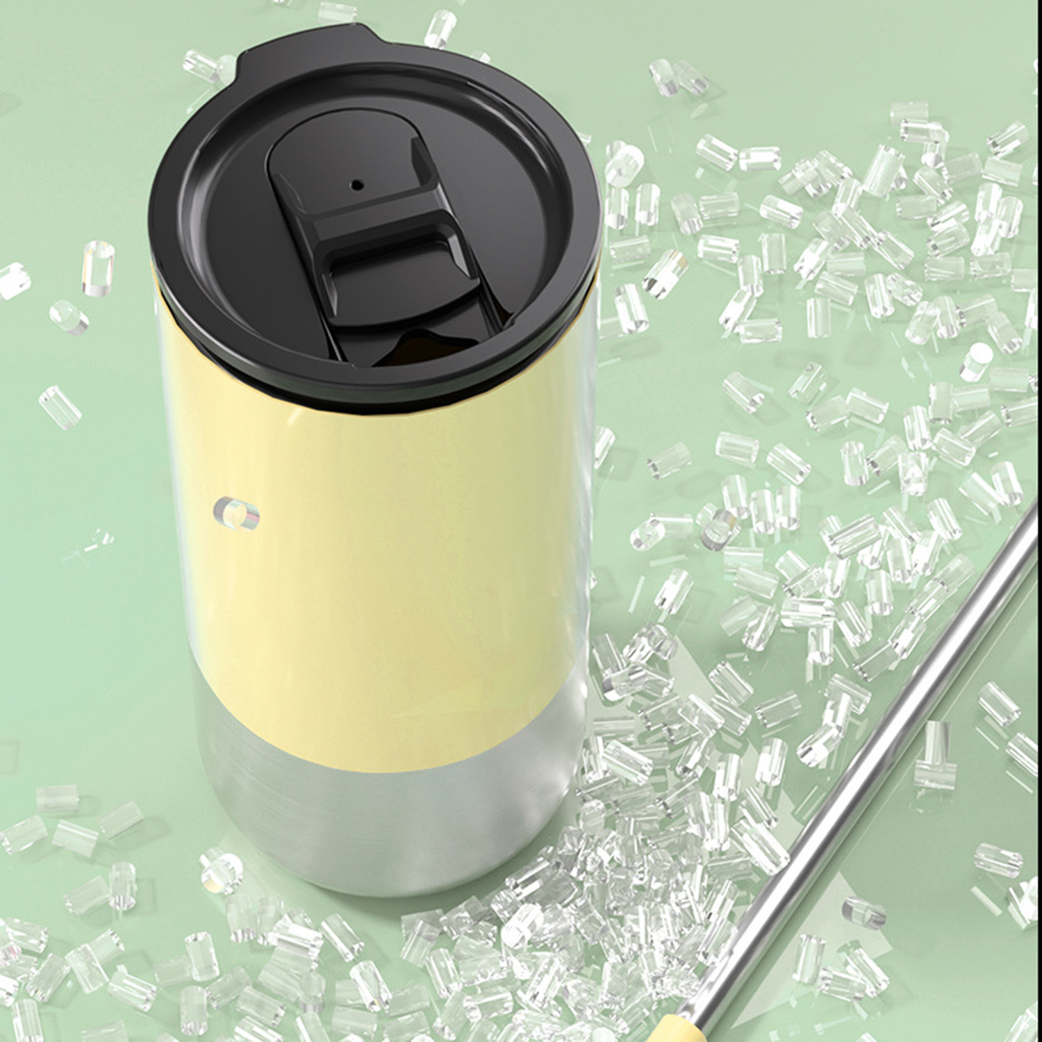 16 Oz Stainless Steel Tumbler Coffee Mug With Lid And Straw 3