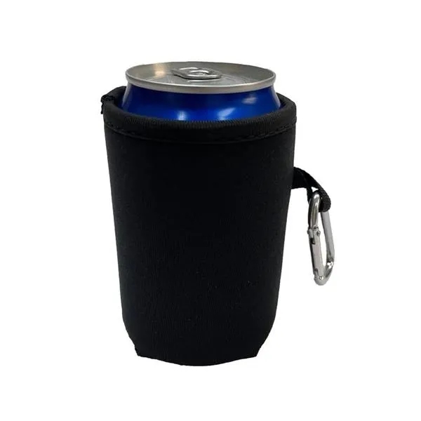 Collapsible Can Cooler with Carabiner, custom koozie with logo imprint 5