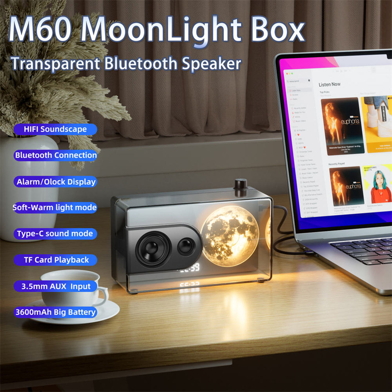 Moon-light Transparent Wireless Bluetooth Speaker 3