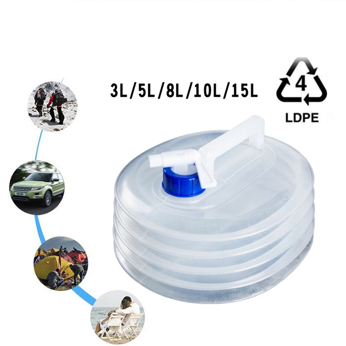 Water Storage Cube Collapsible Container With Spigot(15L) 3