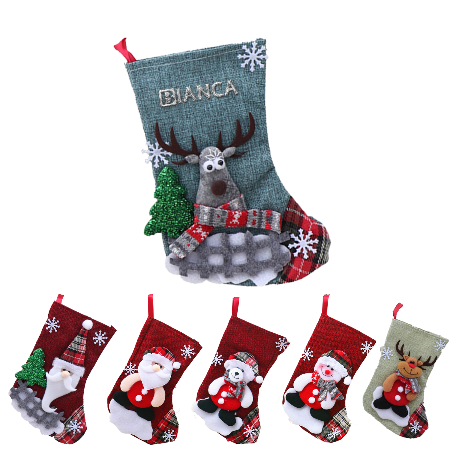 Santa Claus Elk Socks Gift Bag 7