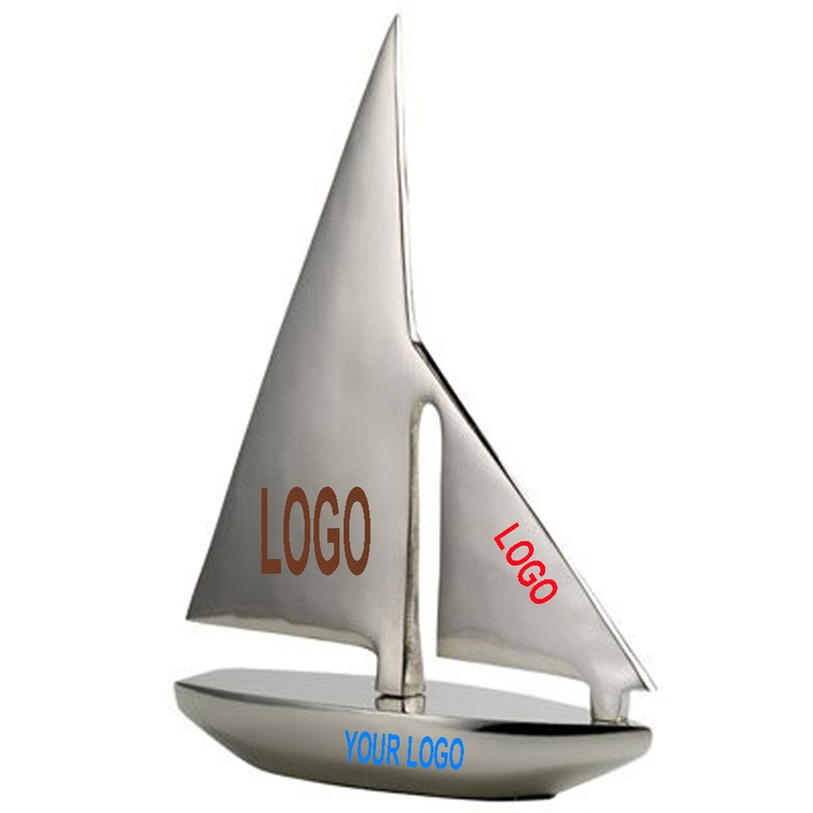 12.25" Nautical Nickel Plated Aluminum Sailboat 2