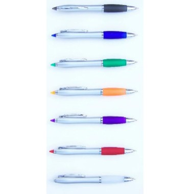 Plastic Ballpoint Pen w/ Stylus Top 2