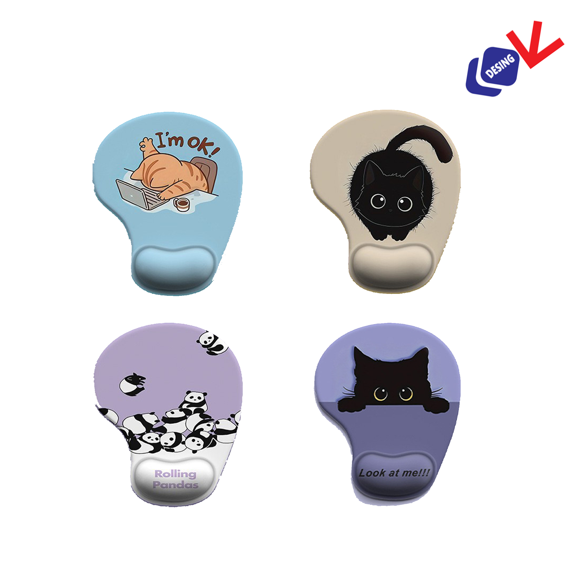 Full Color Silicone Wrist Rest Mouse Pad Non-slip Mouse 3