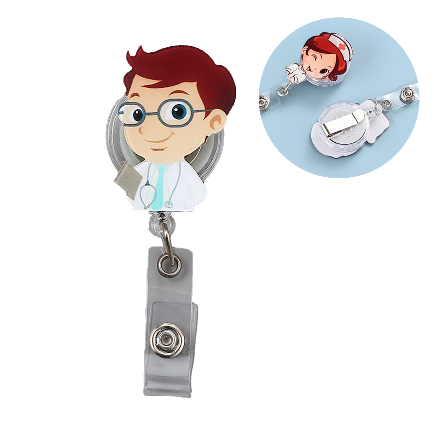 Custom Shape Retractable Acrylic Badge Reel Holder 4