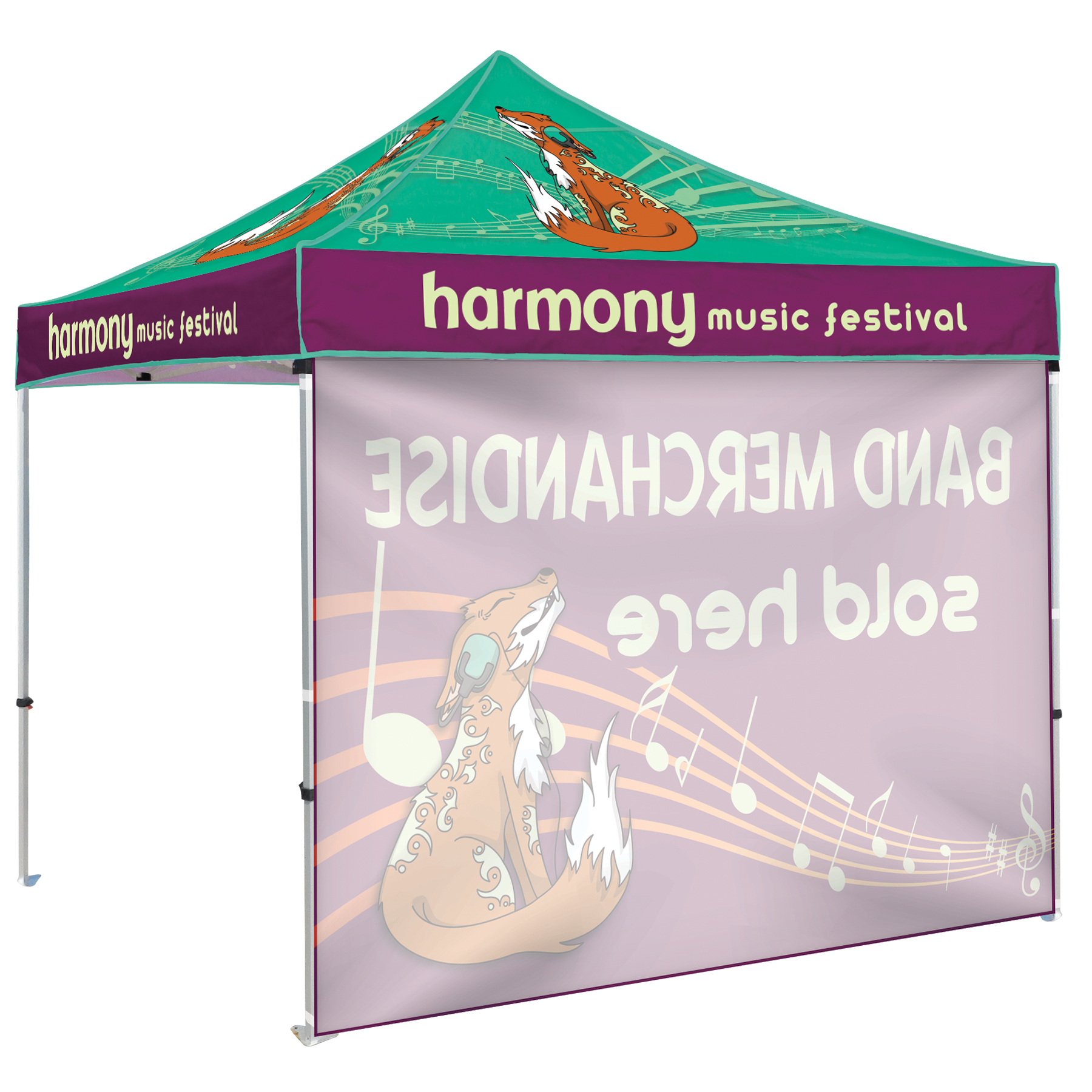 10' Heavy Duty Tent With One Full Wall 8