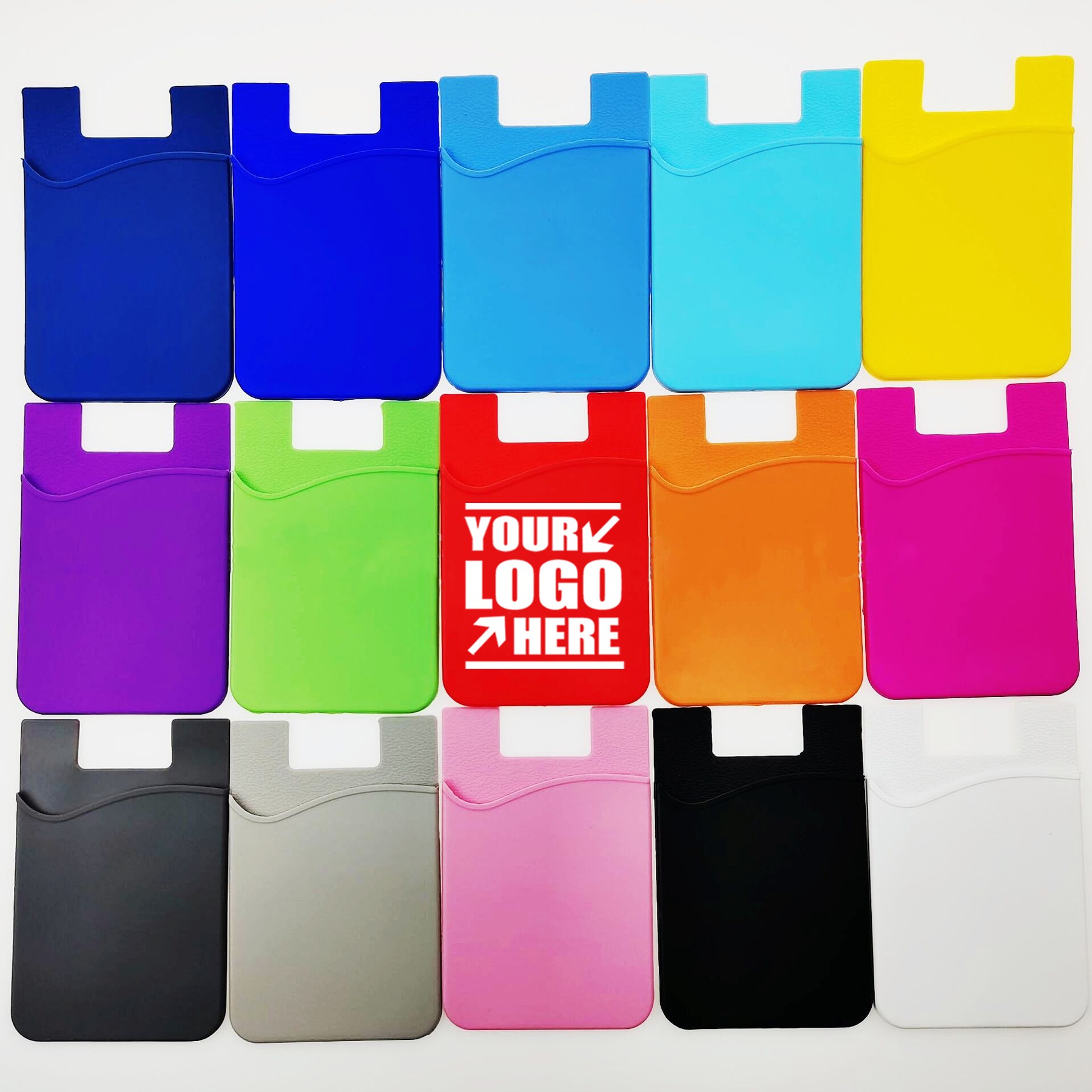 15 Colors Optional Silicone Card Holder Wallet With Adhesive Back 3