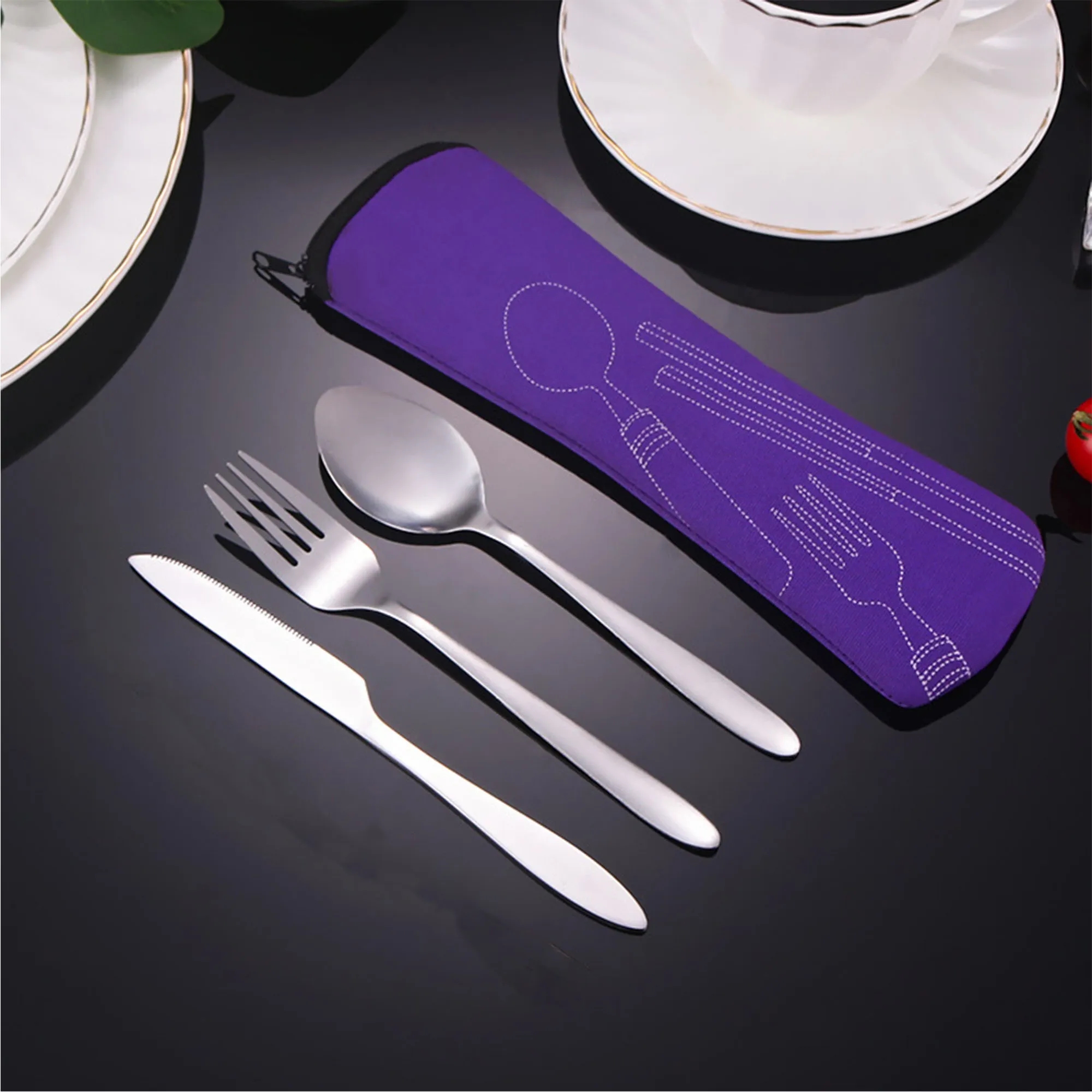 Reusable Travel Cutlery Flatware Set 16