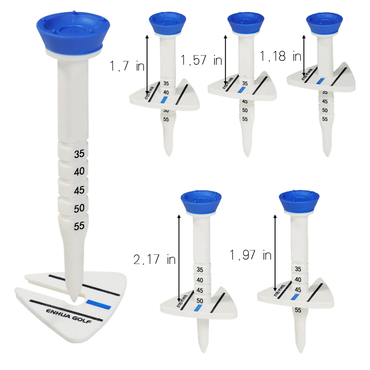 Golf Tees Adjustable Height Triangular Directional Design 6