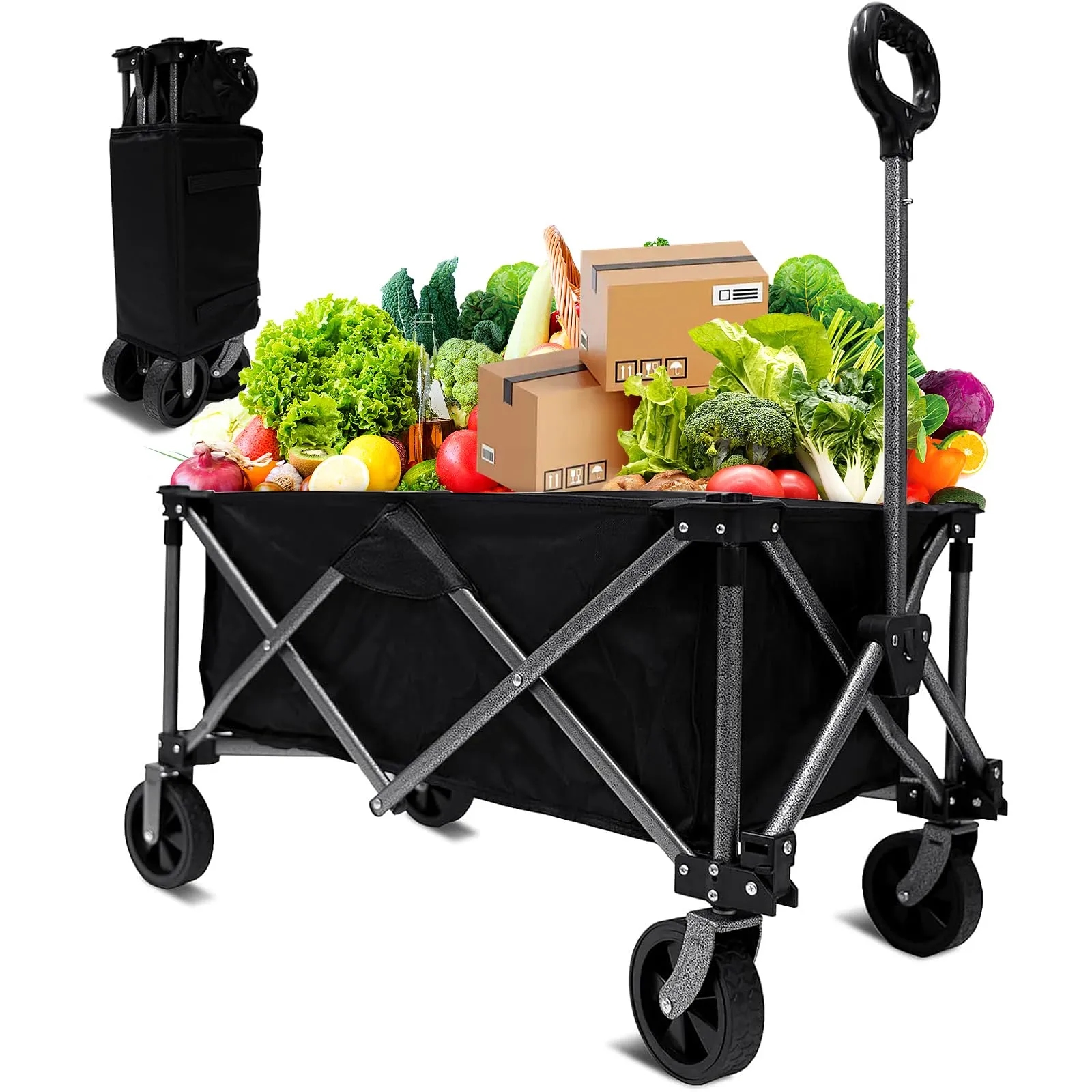 Height Adjustable & Foldable Outdoor Garden Utility Wagon 4