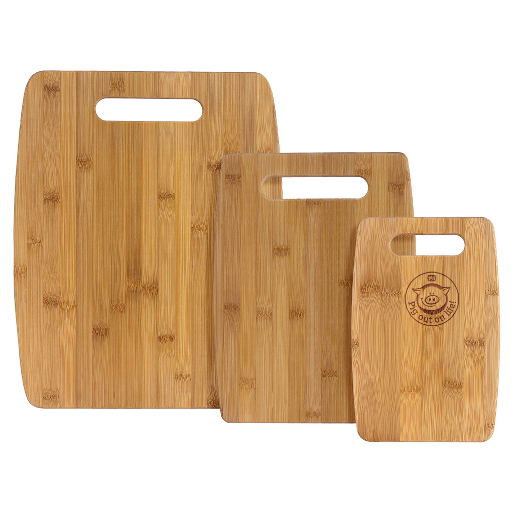 3-Piece Bamboo Cutting Board Set, 15" x 12", 12" x 9" and 9" x 6" 9