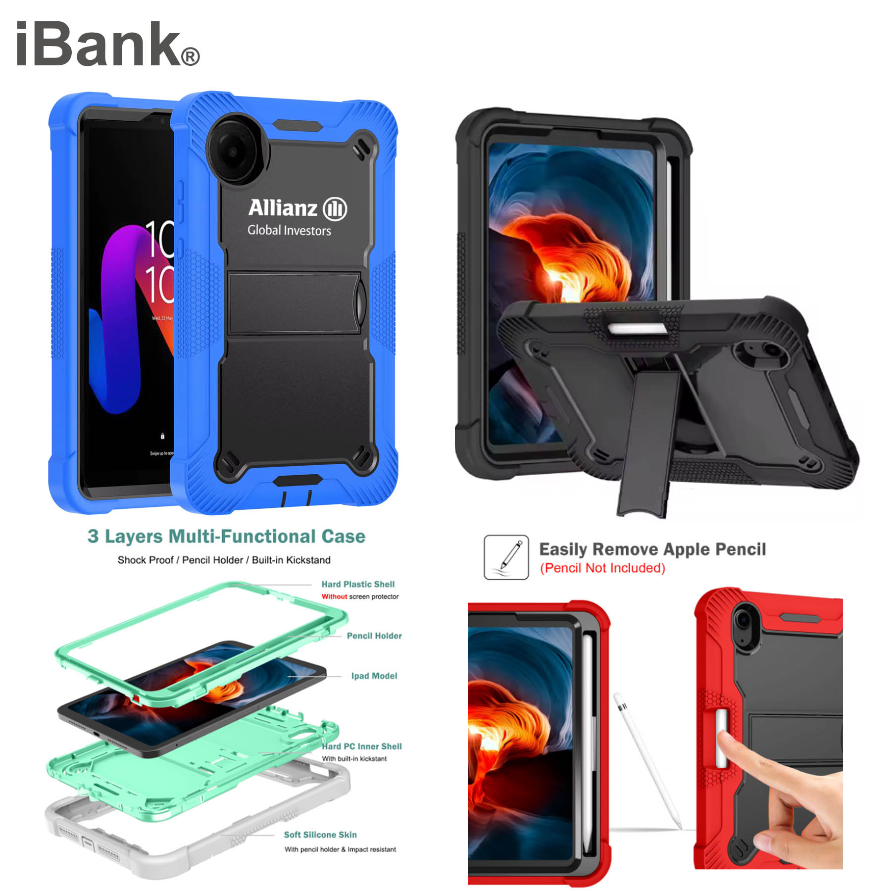 iBank ® Shockproof Case for iPad Mini 7 (A17 Pro) 2024 / Mini 6 8.3" 1