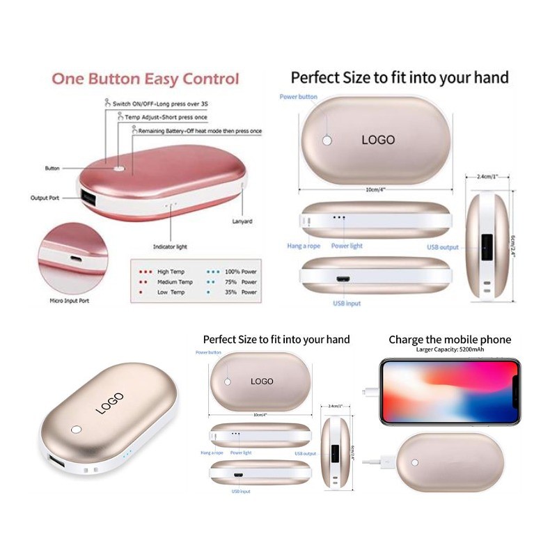 Reusable Electric Hand Warmer & Power Bank