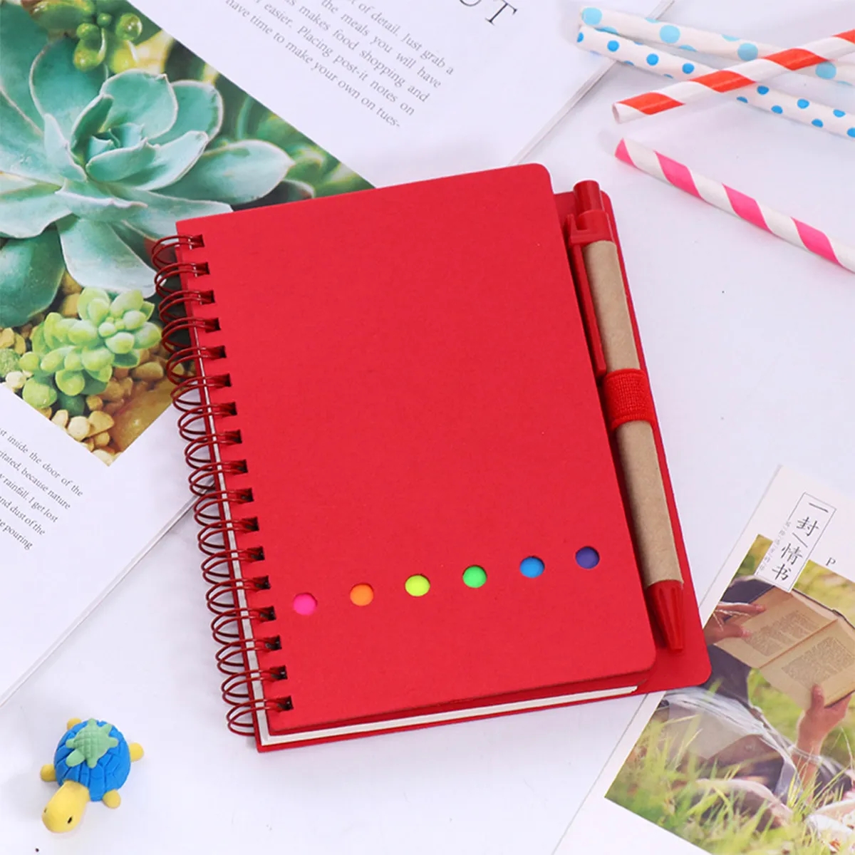 Multi-Functional Notebook with Sticky Notes and Flags & Pen 3