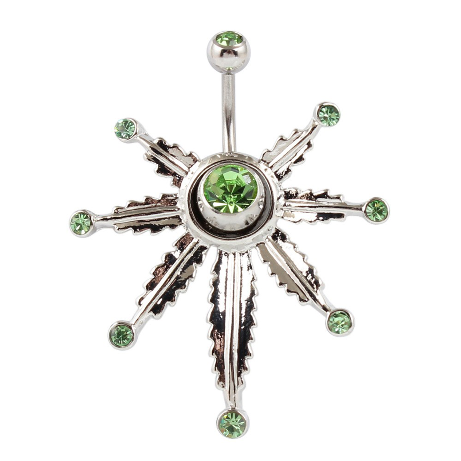 Stainless Steel Sun Gemstone Belly Rings 5