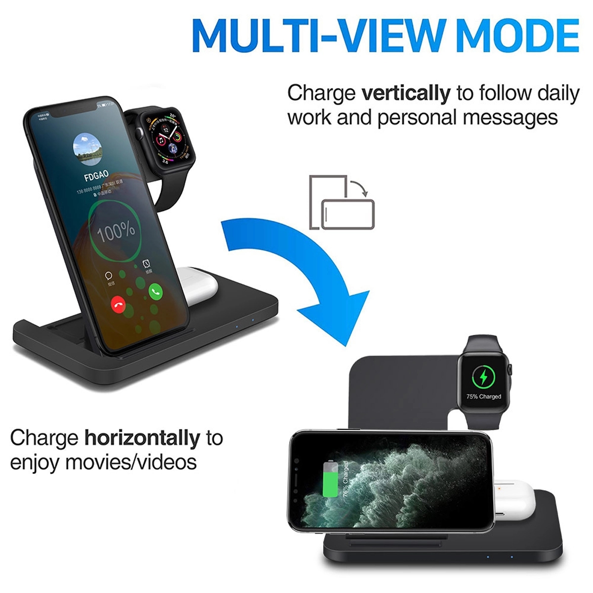 3 in 1 Qi Fast Charging Station 2