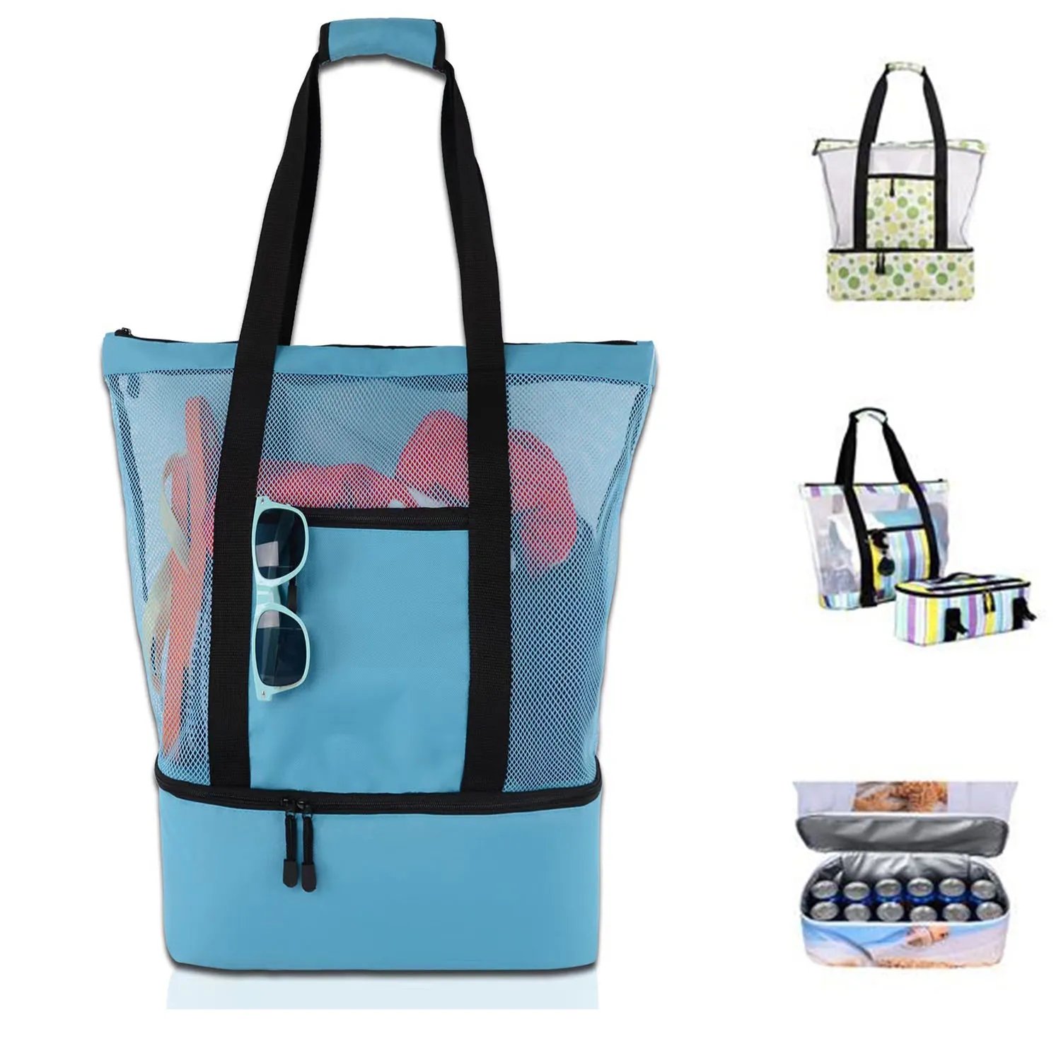 Beach Tote Bag With Insulated Cooler 9