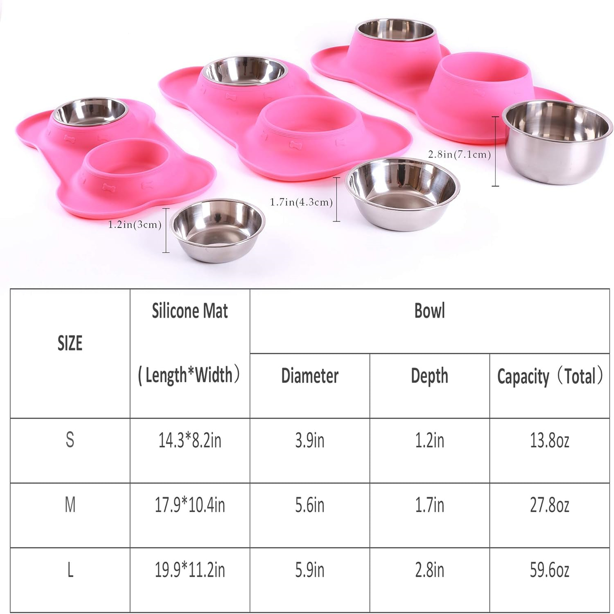 Water And Food Feeder Bowls With Silicone Mat 2