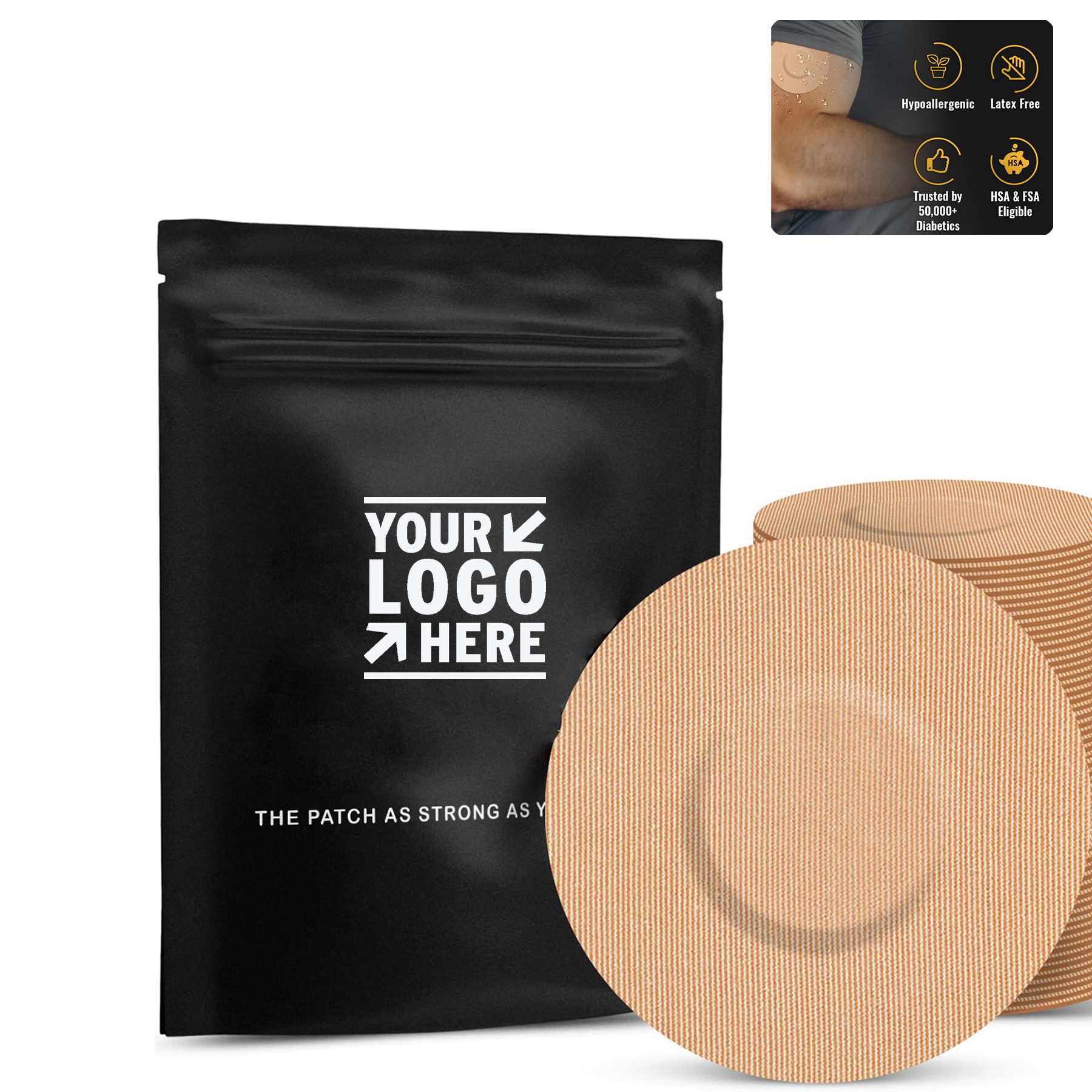 Sweatproof Waterproof Skin Grip Adhesive Patch for Freestyle Libre 2 Pre-Cut Adhesive Tape 2