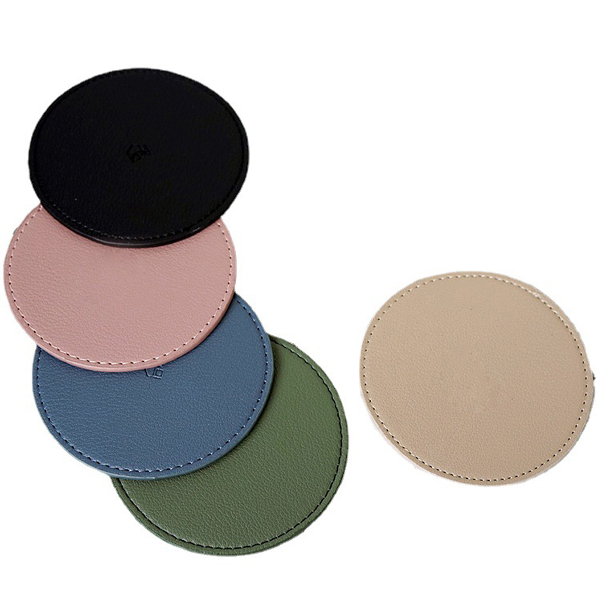 Round Waterproof Pu Leather Coaster 2