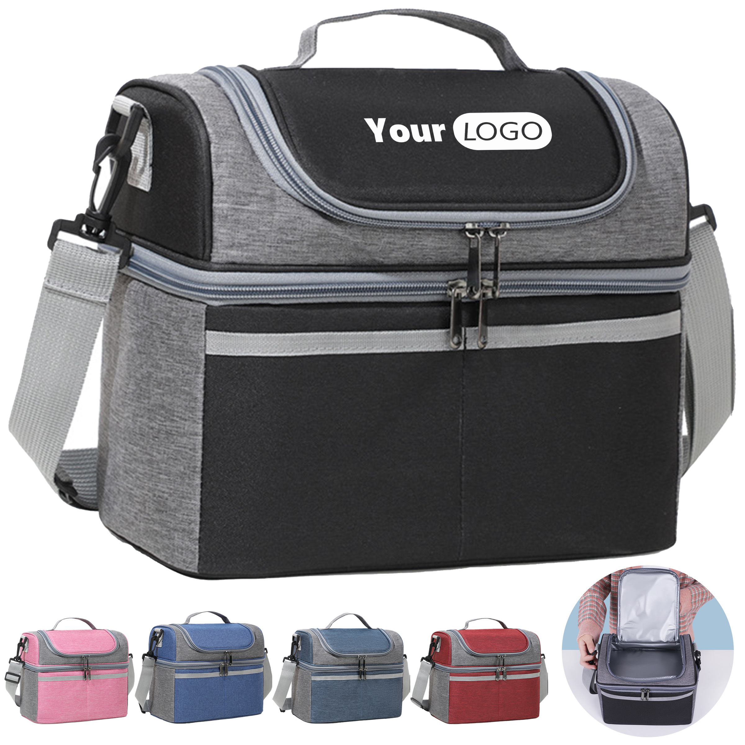 Oxford Portable Double-Layer Insulated Lunch Bag 8