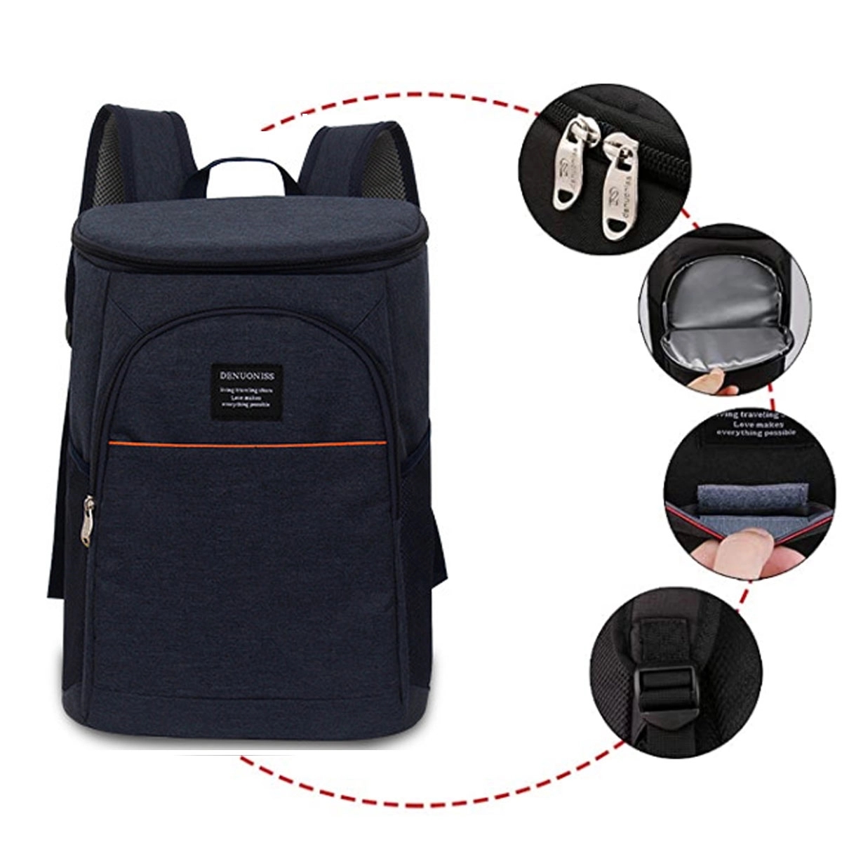 Waterproof Large Capacity Lunch Backpack with Cooler 2
