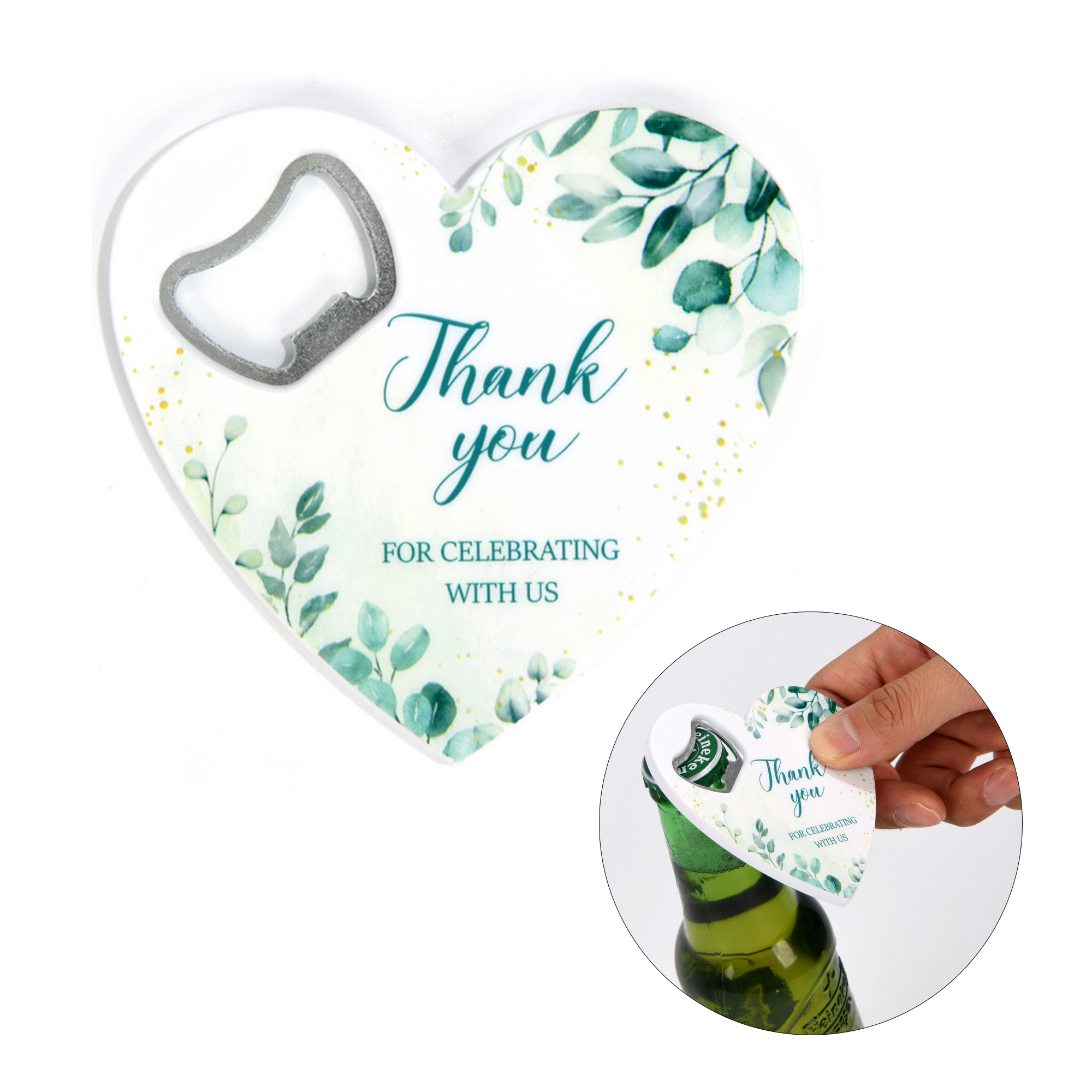 Customizable Heart-Shaped Plastic Bottle Opener 2