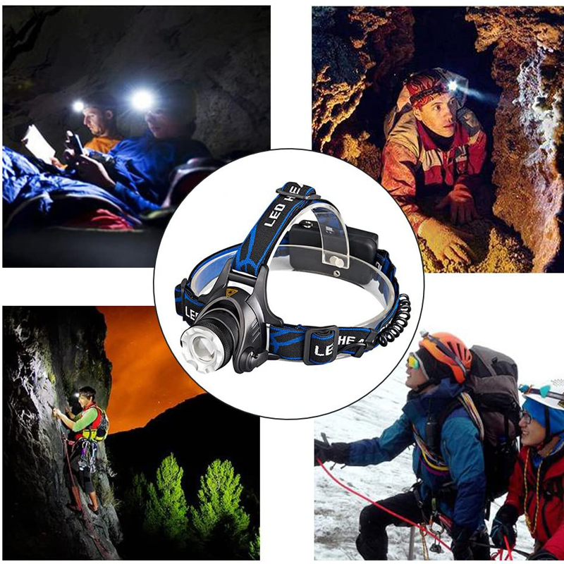 LED Headlamp Rechargeable 3 Modes 1800 Lumens CREE T6 Flashlight 6